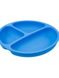 PRATO SILICONE COM DIVISORIA AZUL