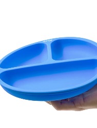 PRATO SILICONE COM DIVISORIA AZUL