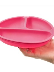 PRATO SILICONE COM DIVISORIA ROSA