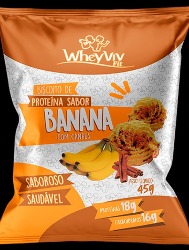 BISCOITO DE PROTEÍNA 45G BANANA COM CANELA WHEYVIV FIT