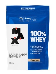 100% WHEY 900G REFIL COOKIES CREAM MAX TITANIUM