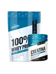 COMBO 100% WHEY POUCH 900G COOKIES + CREATINA 300G SHARK PRO