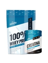 COMBO 100% WHEY POUCH 900G LEITINHO + CREATINA 300G SHARK PRO