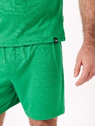 PIJAMA MASCULINO EM MALHA SUEDE LISO COM DETALHE VIVO