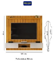 PAINEL ISAC 180 CARVALHO NATURAL/OFF WHITE DJ