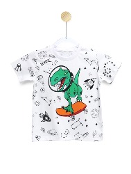 Camiseta Infantil Estampa Astrodino - Tam. 2 a 10 anos