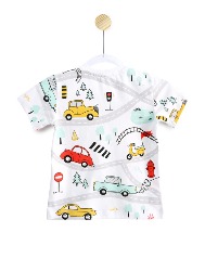 Camiseta Infantil Estampa Carros Color - Tam. 2 a 10 anos