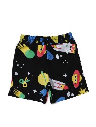 Bermuda Infantil Moletom Espaço Color Preto – Tam 2 a 10