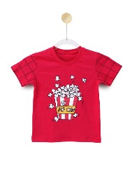 Camiseta Infantil Estampa Pipoca Pink - Tam. 2 a 10 anos