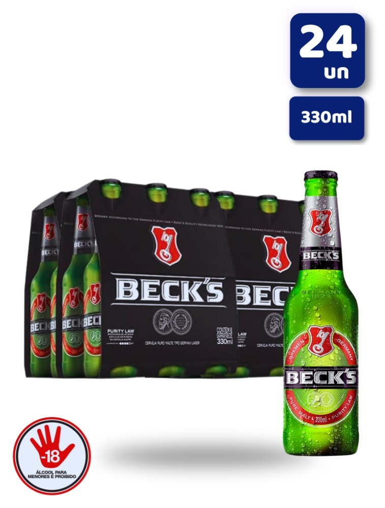 CERVEJA BECKS LONG NECK 330ML FD 24 UNID