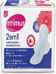ABSORVENTE INTIMUS 2 EM 1 NOTURNO SUAVE COM ABAS 8UN