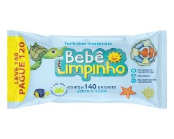 Toalha Umedecida Bebê Limpinho 140 Unidades