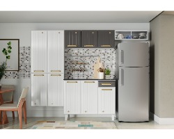 Cozinha de Aço Compacta 4 Peças 10 Portas 1 Gaveta Diamante Smart Telasul - Grafite