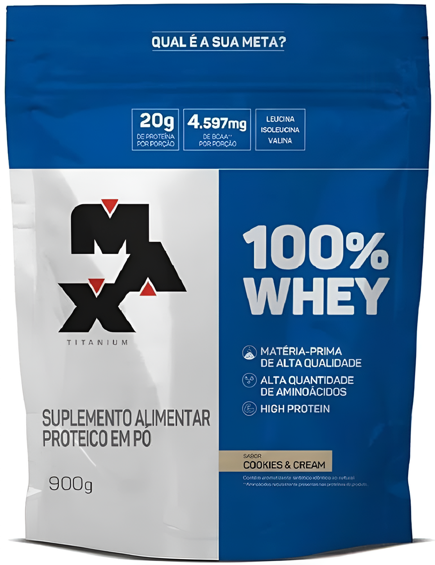 MAX TITANIUM 100% WHEY REFIL COOKIES E CREAM 900G