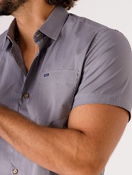 CAMISA MC TRIC FIO 50 ELAST CINZA