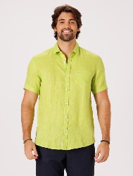 CAMISA MC PURO LINHO  VERDE LIMÃO