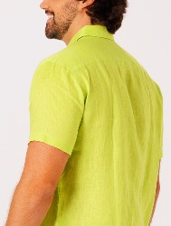 CAMISA MC PURO LINHO  VERDE LIMÃO