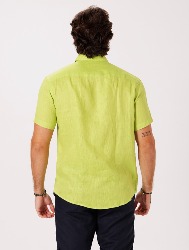 CAMISA MC PURO LINHO  VERDE LIMÃO